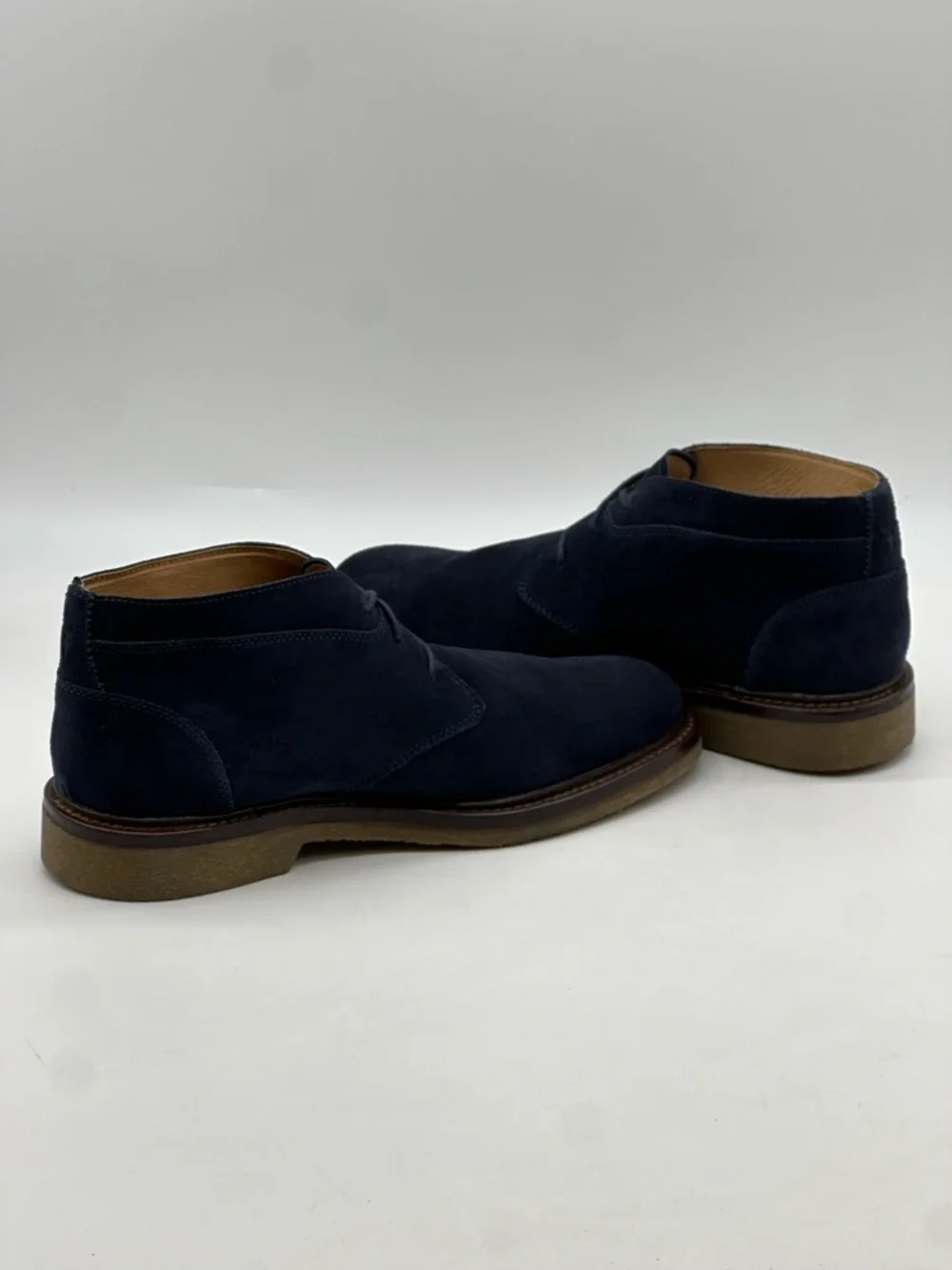 Trask Colton Navy Suede Chukka Boots. 9